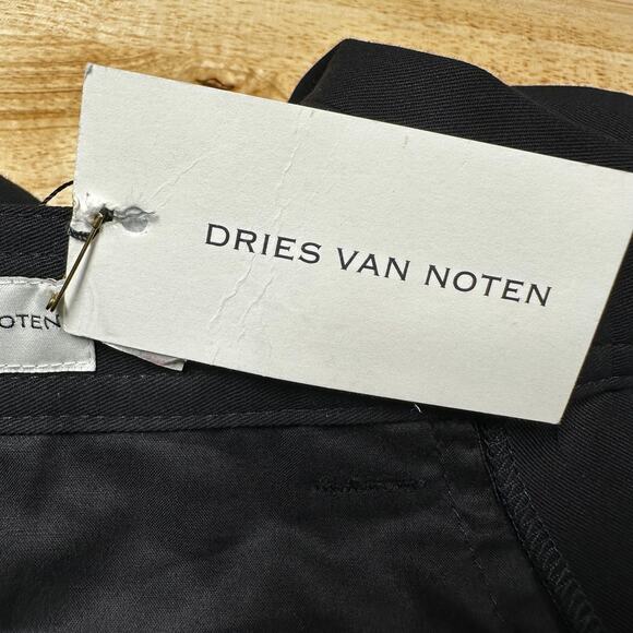 Dries Van Noten NWT Pakora Cotton Pants Cuffed Hem Wide Leg Sz 44 US 8-10 Black - Picture 6 of 11